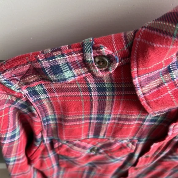 Rugby by Ralph Lauren Plaid Multicolor Cotton Flannel Top. Size 12 Slim Fit - Picture 4 of 8